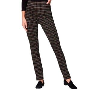 J. Jill Plaid Slim‎ Leg Ponte Pants Size M